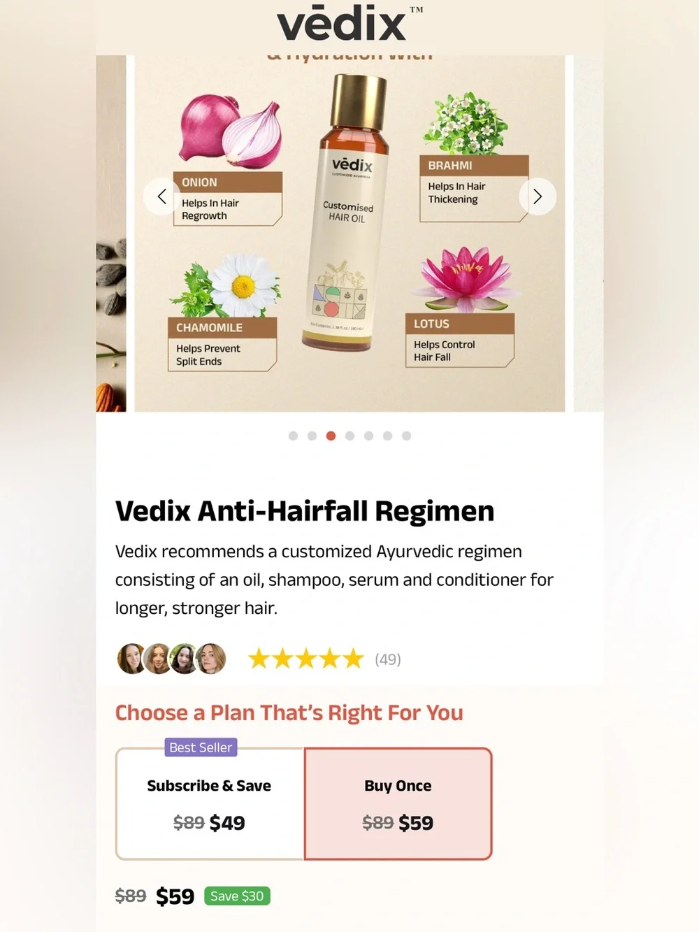 Vedix Anti-Hairfall Regimen ( gift box)